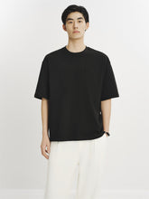 Men's Black Embossed Letter T-Shirt